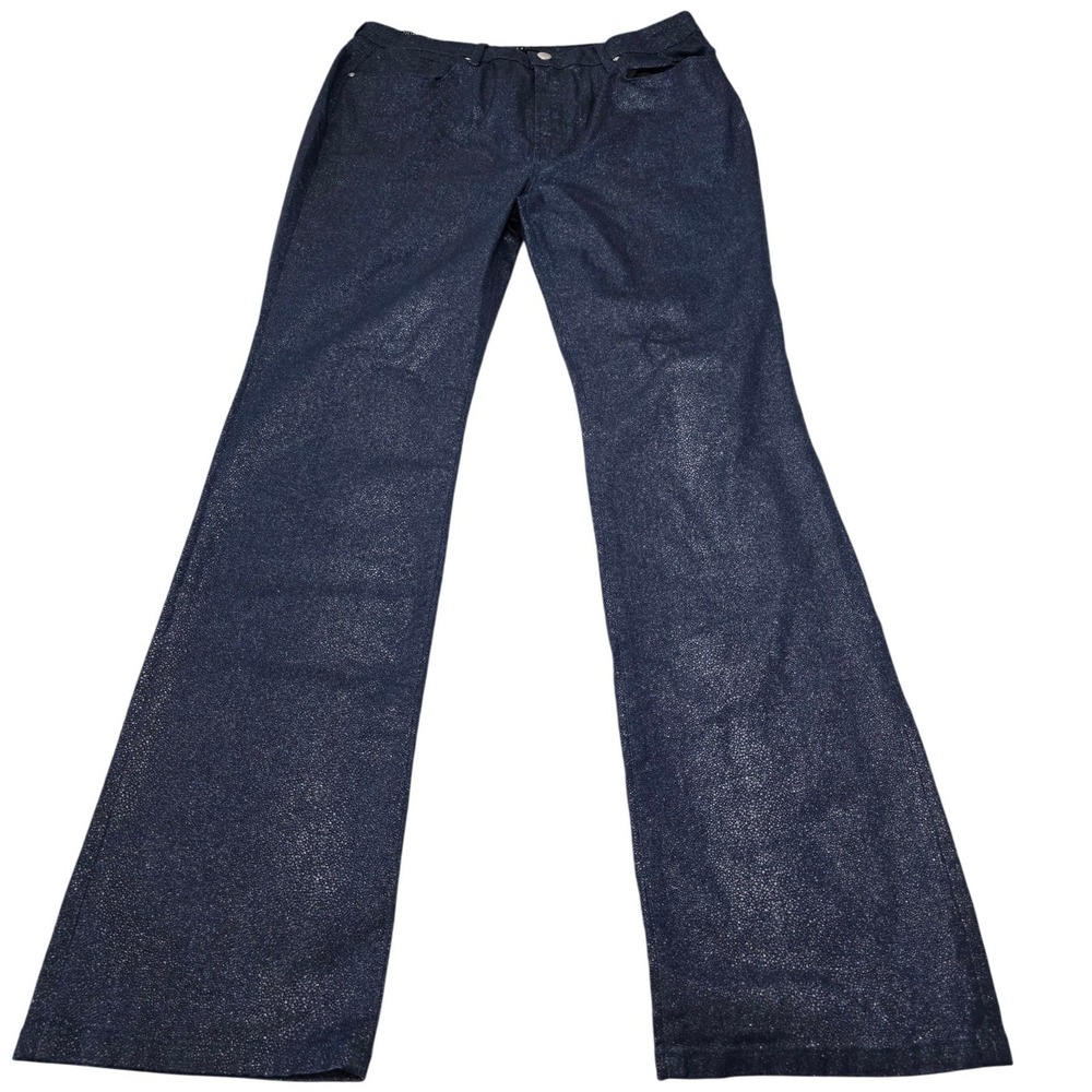 Monfrere Clint Bootleg Jeans‎ 40 Mens Stingray Blue Metallic Textured 1038J54425
